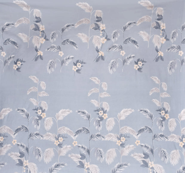 Serene Palm Bloom Cotton Blend Elastic Fitted King Bedsheet