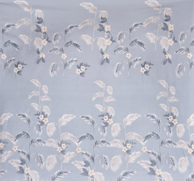 Serene Palm Bloom Cotton Blend Elastic Fitted King Bedsheet