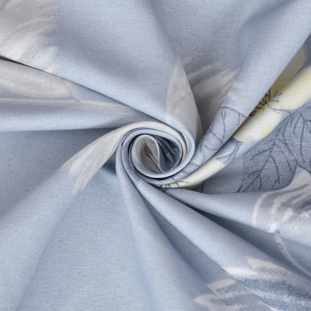 Serene Palm Bloom Cotton Blend Elastic Fitted King Bedsheet