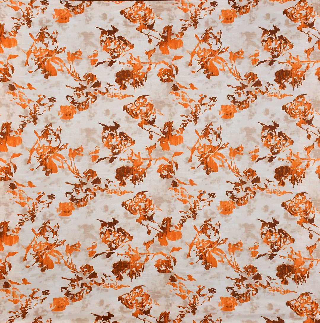 Autumn Bloom Cotton Blend Elastic Fitted King Bedsheet