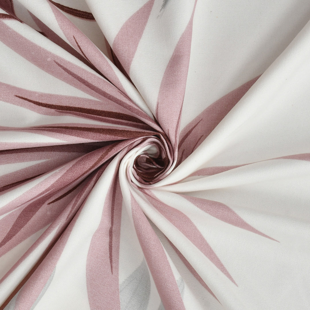 Blush Palm Whisper Cotton Blend Elastic Fitted King Bedsheet