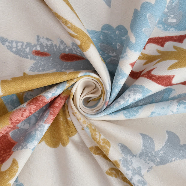 Floral Paisley Cotton Blend Elastic Fitted King Bedsheet