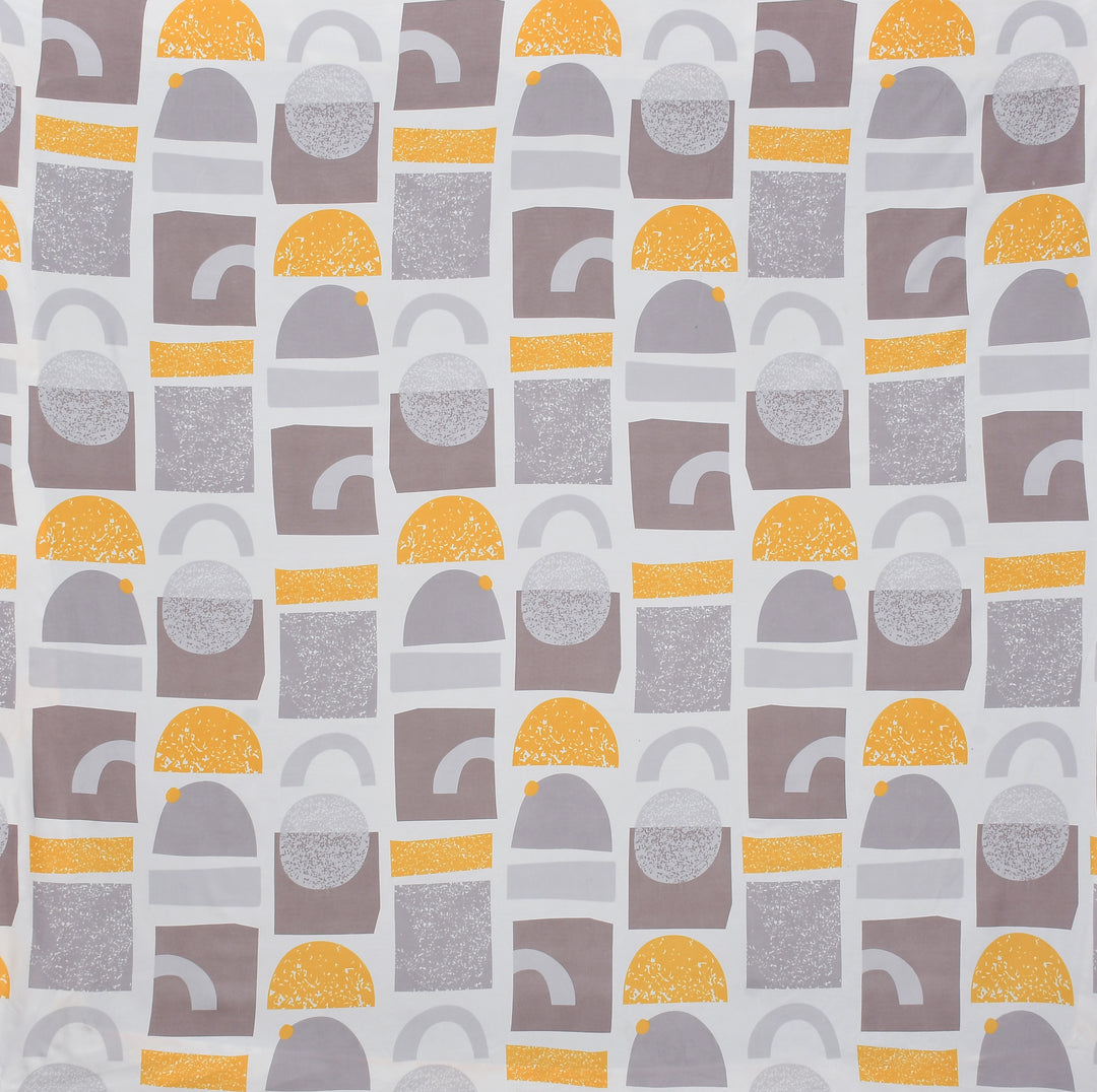 Modern Geometric Brew Cotton Blend Elastic Fitted King Bedsheet