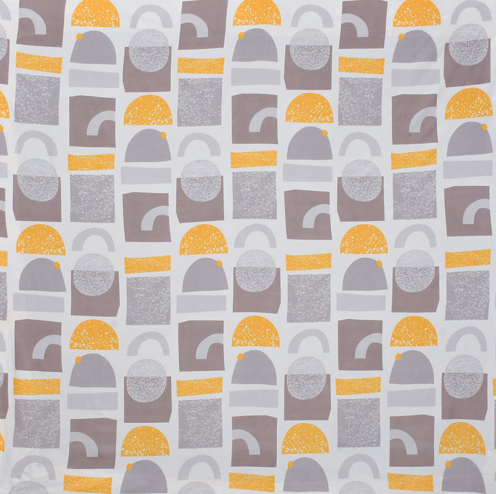 Modern Geometric Brew Cotton Blend Elastic Fitted King Bedsheet