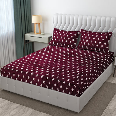 Mulberry Star Warm Winter Flannel Fitted King Bedsheet