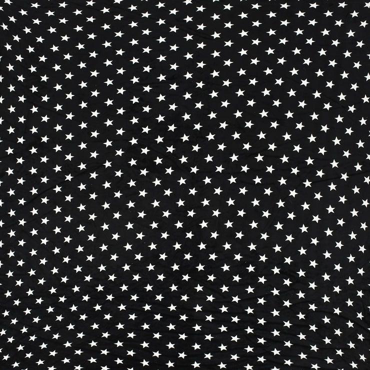 Black Star Warm Winter Flannel Fitted King Bedsheet