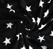 Black Star Warm Winter Flannel Fitted King Bedsheet