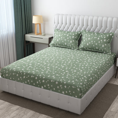 Pista Star Warm Winter Flannel Fitted King Bedsheet