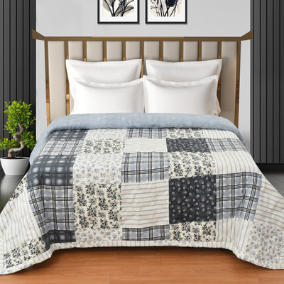 Floral Checks Comforter 180 GSM AC Room Reversible Single Bed Comforter