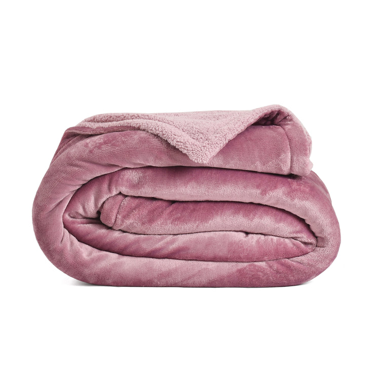 Sherpa California King Size Reversible 2in1 Blanket - Pink