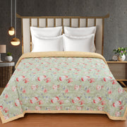 Rosy Green Comforter 180 GSM AC Room Reversible Double Bed Comforter