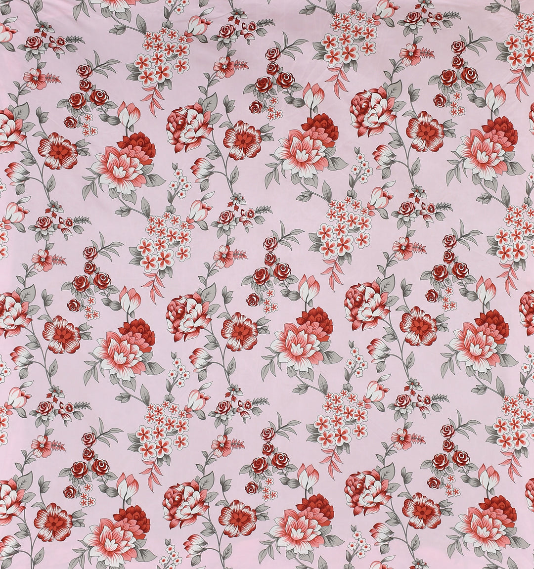 Pink Roseate Cotton Blend Elastic Fitted King Bedsheet