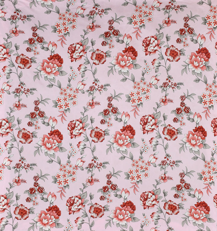 Pink Roseate Cotton Blend Elastic Fitted King Bedsheet