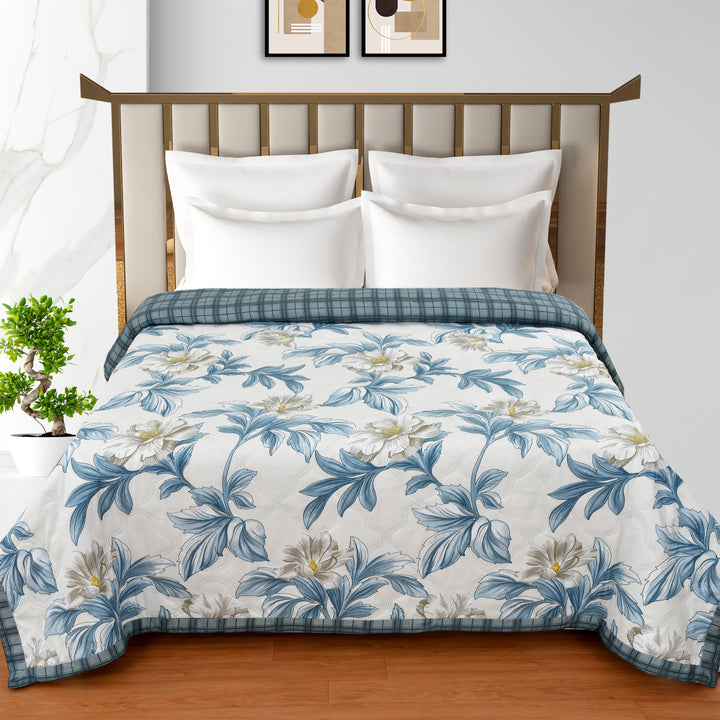 Aqua Leaf Comforter 180 GSM AC Room Reversible Single Bed Comforter