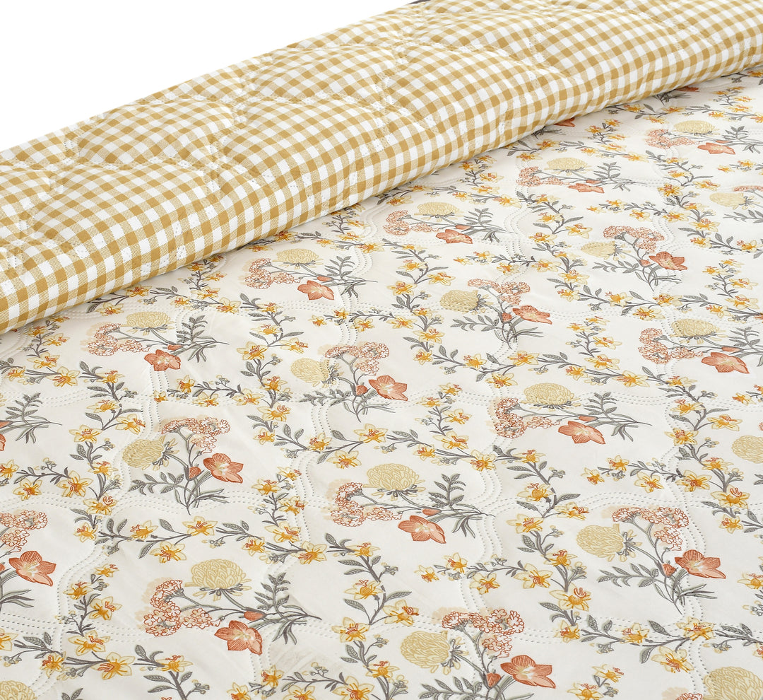 Floral Frost Comforter 180 GSM AC Room Reversible Single Bed Comforter
