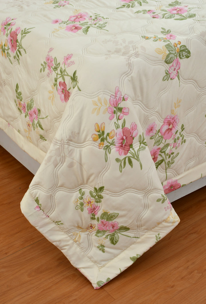 Pink Fields Comforter 180 GSM AC Room Reversible Single Bed Comforter