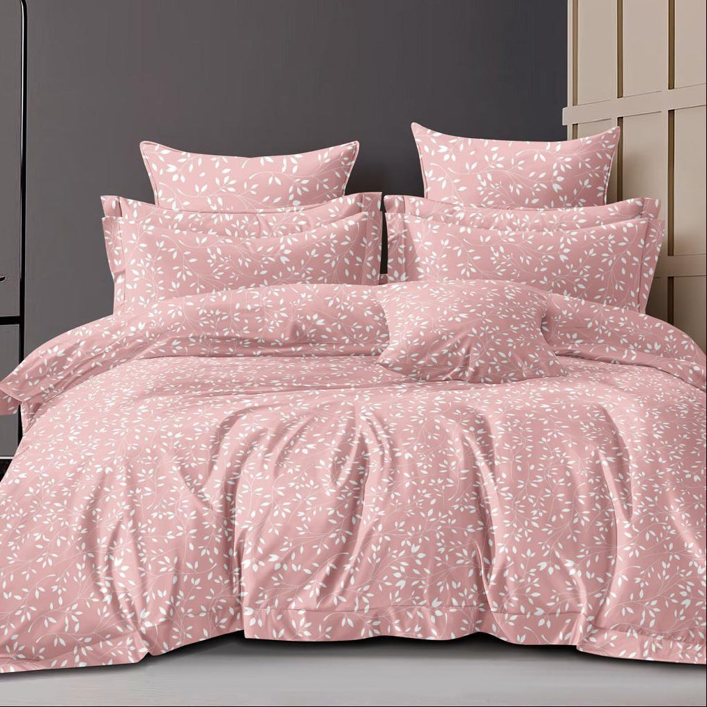 Rosy Trails Cotton Blend Elastic Fitted King Bedsheet