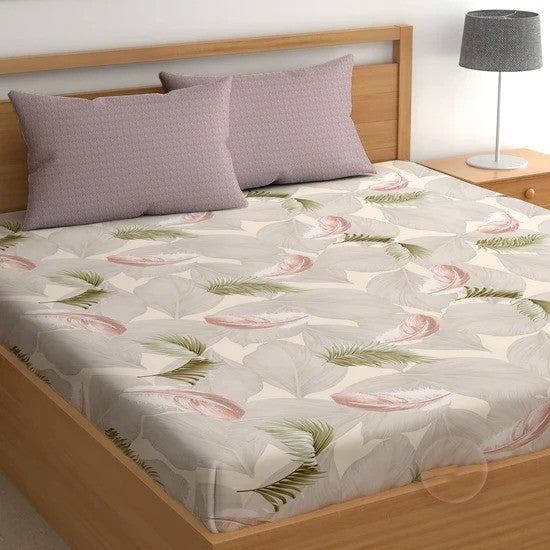 Feather Garden Cotton Blend Elastic Fitted King Bedsheet