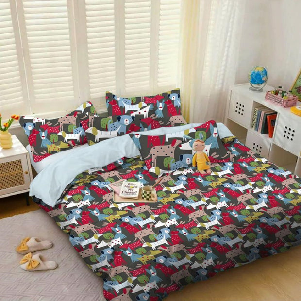 Jungle Kids Cotton Blend Elastic Fitted King Bedsheet