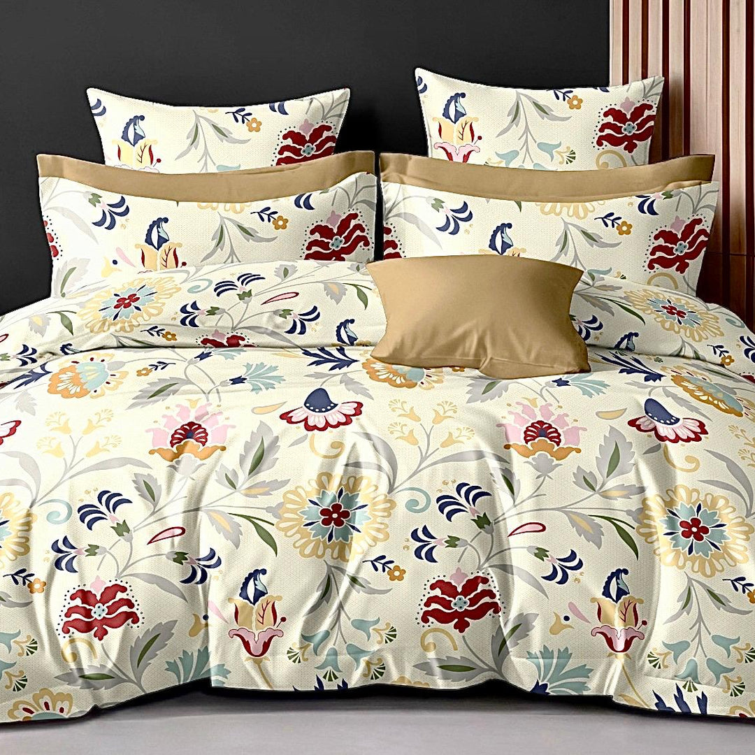Royal Fleur 210 TC Cotton Blend Flat King Bedsheet