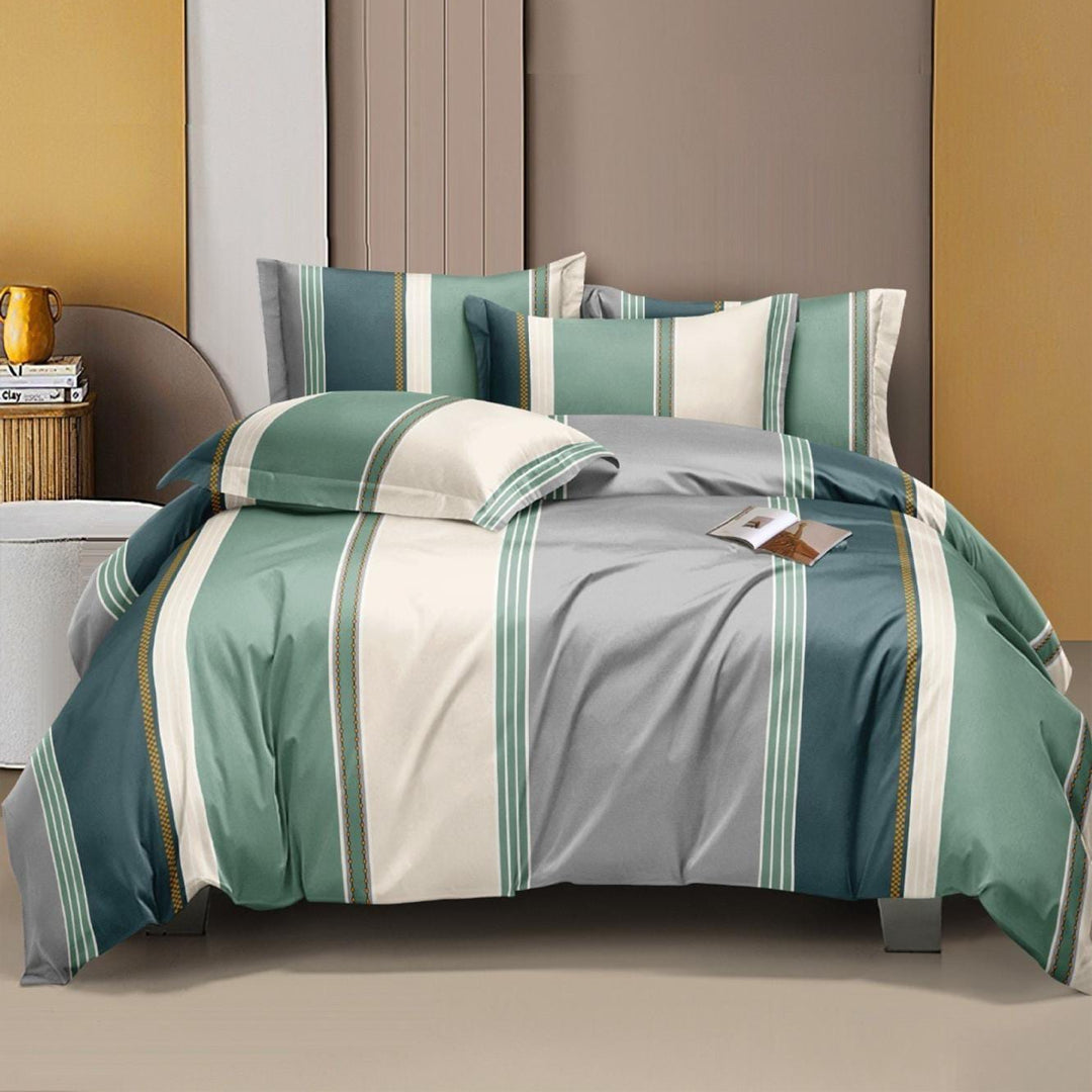 Aqua Drift 210 TC Cotton Blend Flat King Bedsheet