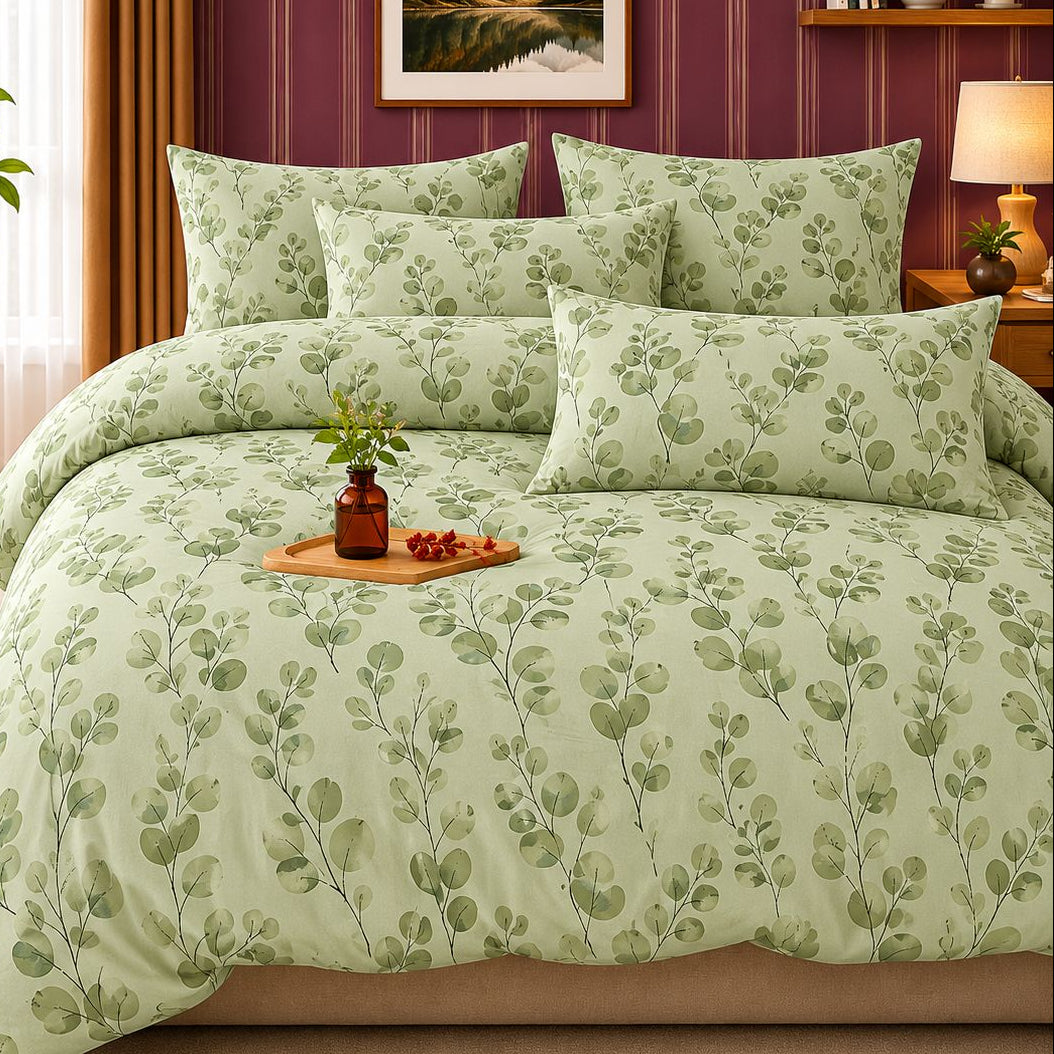 Evergreen Charm 210 TC Cotton Blend Flat King Bedsheet