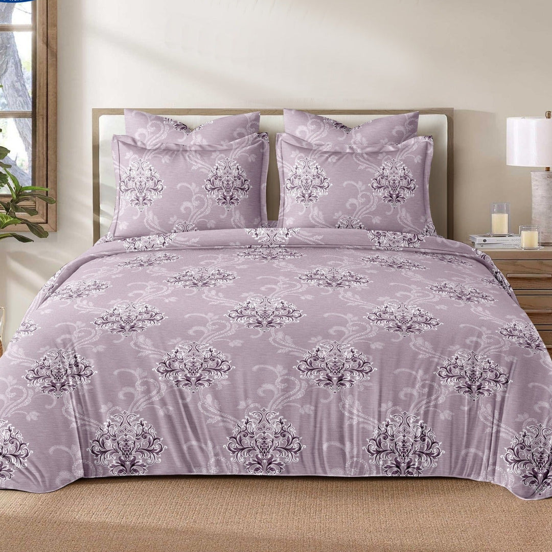 Lavender Majesty 210 TC Cotton Blend Flat King Bedsheet
