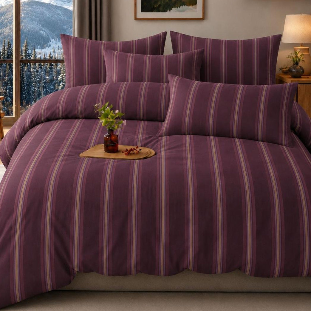 Twilight Plum 210 TC Cotton Blend Flat King Bedsheet