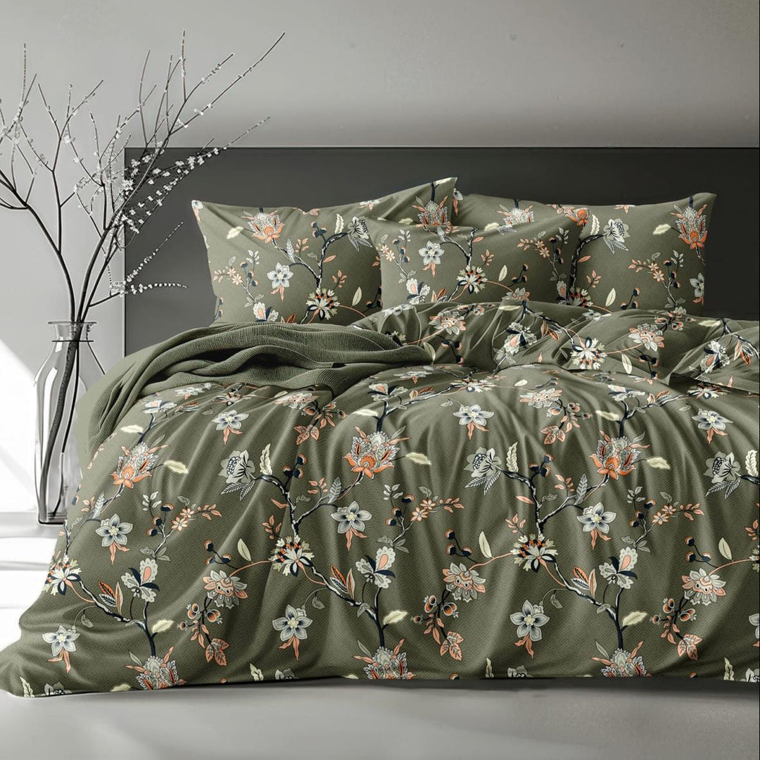 Olive Botanica 210 TC Cotton Blend Flat King Bedsheet