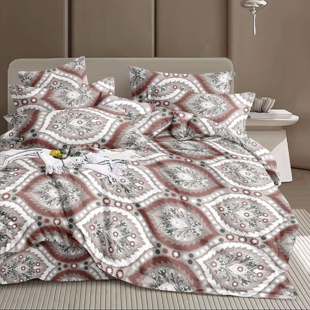 Royal Paisley 210 TC Cotton Blend Flat King Bedsheet