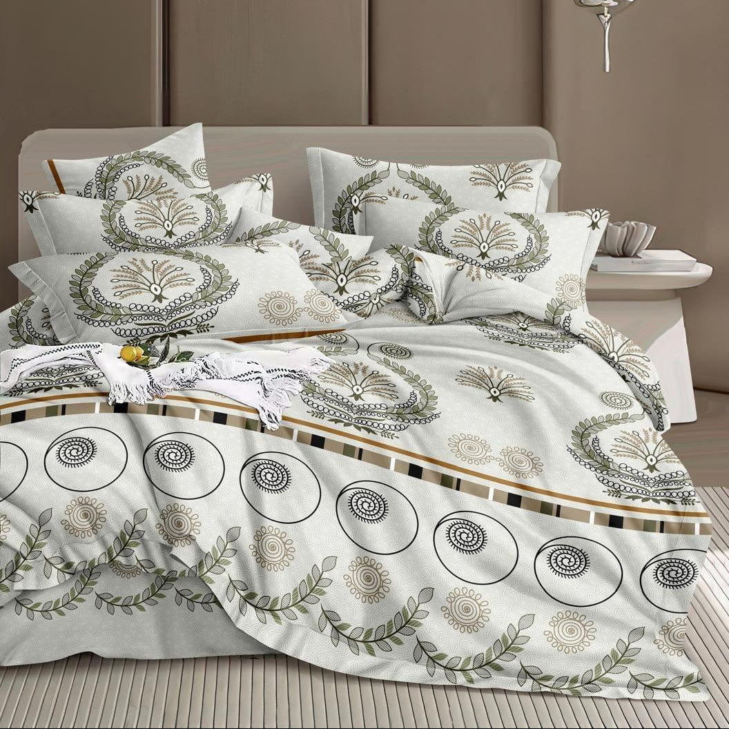 Olive Heritage 210 TC Cotton Blend Flat King Bedsheet