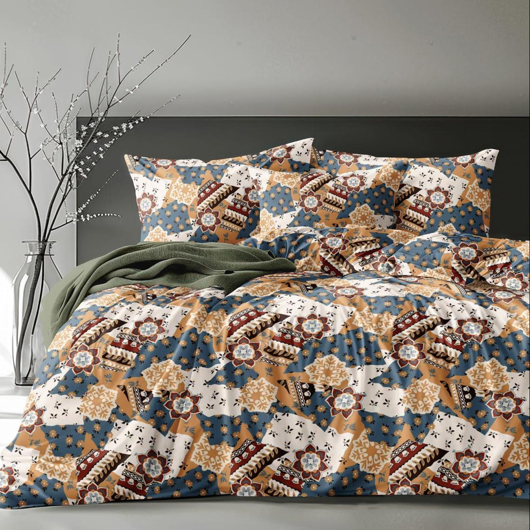 Mosaic Desert 210 TC Cotton Blend Flat King Bedsheet