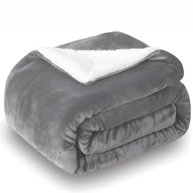 Sherpa California King Size Reversible 2in1 Blanket - Grey