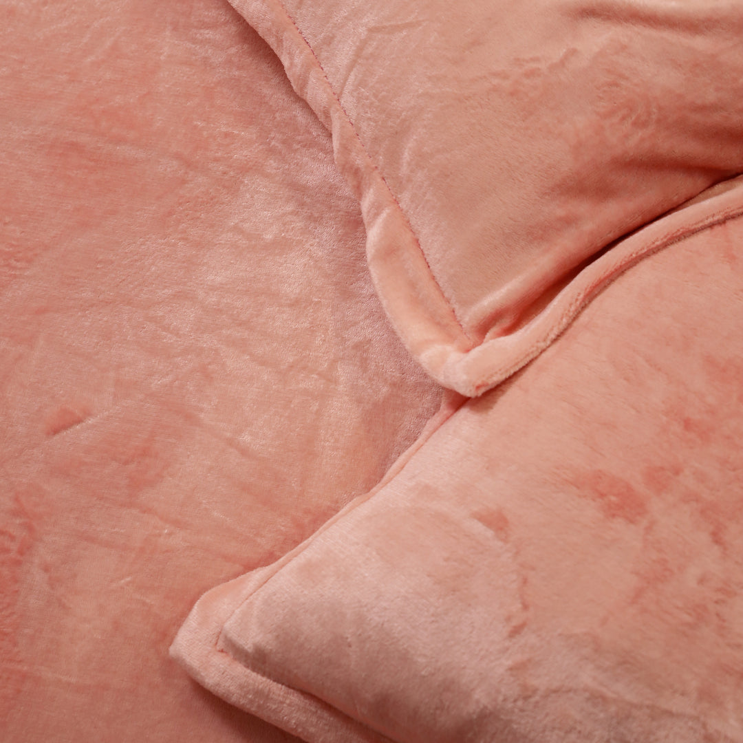 Baby Pink Warm Winter Flannel Fitted King Bedsheet