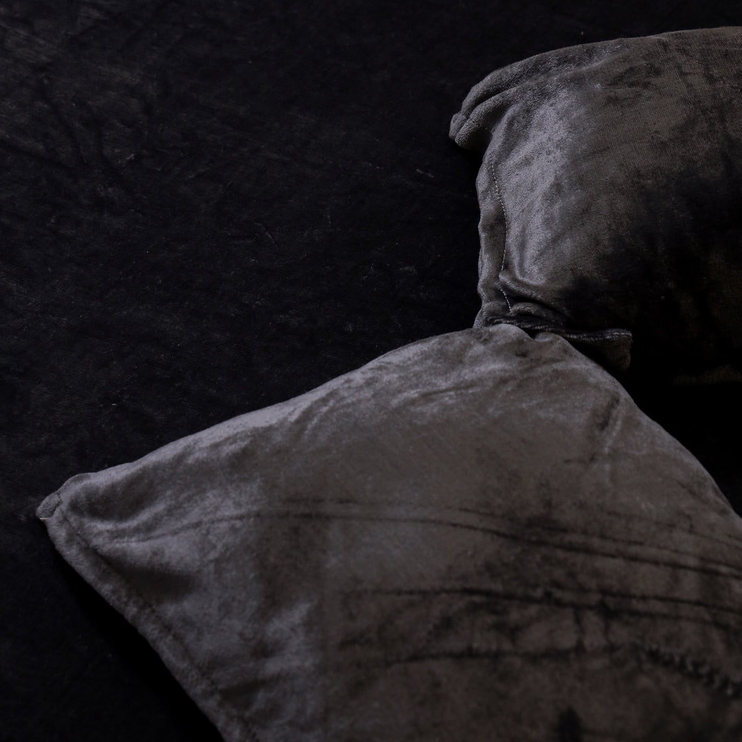 Charcoal Grey Warm Winter Flannel Fitted King Bedsheet