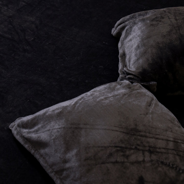 Charcoal Grey Warm Winter Flannel Fitted King Bedsheet