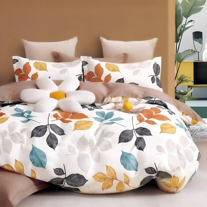 Same Petal perfection Cotton Blend Super King Bedsheet with 2 Pillow Covers (108x108 inches)