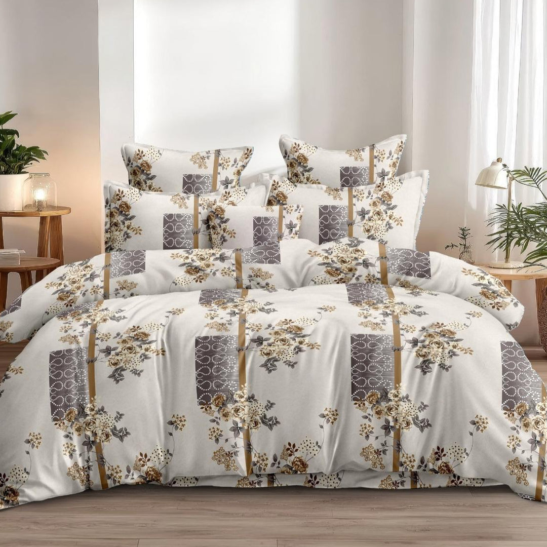 Vintage Mosaic Cotton Blend Elastic Fitted King Bedsheet