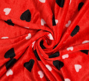 Red Heart Warm Winter Flannel Fitted King Bedsheet