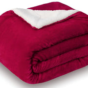 Sherpa California King Size Reversible 2in1 Blanket - Red