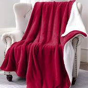 Sherpa California King Size Reversible 2in1 Blanket - Red