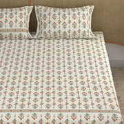 Same Orange Bail Cotton Blend Elastic Fitted King Bedsheet