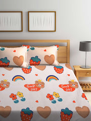 Strawberry Kids Cotton Blend Elastic Fitted King Bedsheet