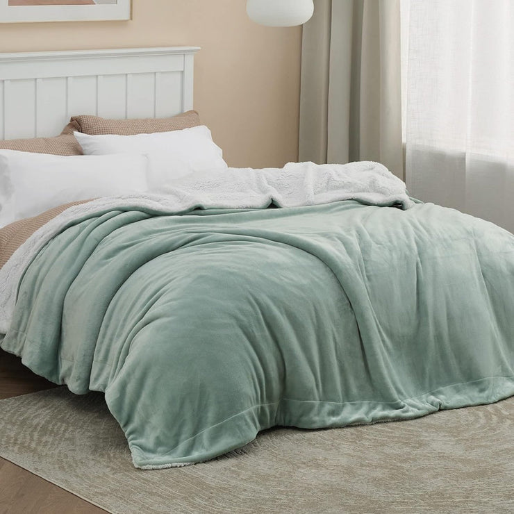 Sherpa California King Size Reversible 2in1 Blanket -Teal