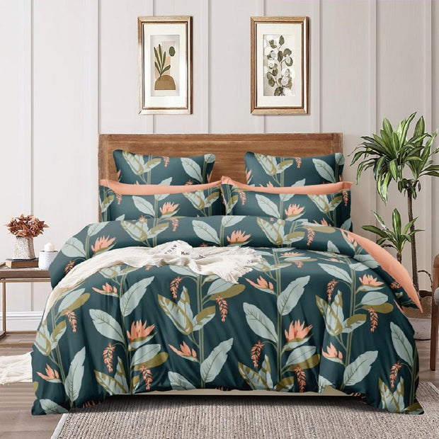 Green Banana 210 TC Cotton Blend Flat King Bedsheet