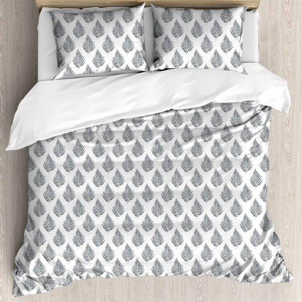 Snowhite All Over Printed 100% Cotton Elastic King Size Bedsheet - Blue