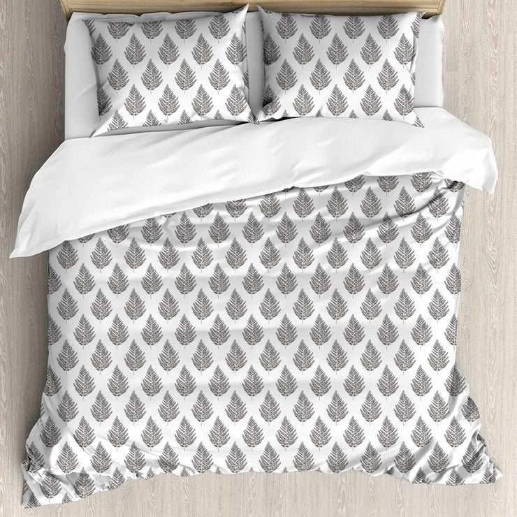 Snowhite All Over Printed 100% Cotton Elastic King Size Bedsheet - Grey