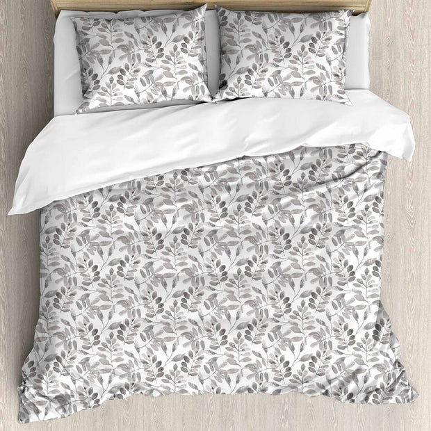 Snowhite All Over Printed 100% Cotton Elastic King Size Bedsheet - Grey