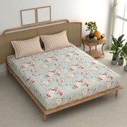Paint Rose Cotton Blend Elastic Fitted King Bedsheet