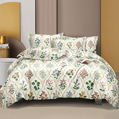 Cuddle Garden 210 TC Cotton Blend Flat King Bedsheet